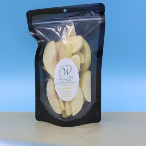 Fresh apple slices in clear packaging