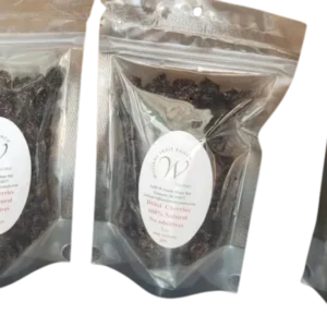 Dried cherries in clear packaging