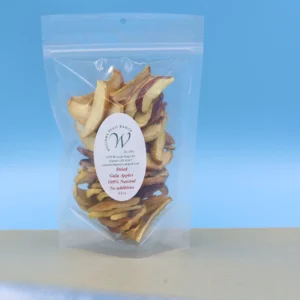 Natural dried apple snack packaging